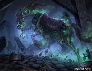 插画师徐超渊作品：WOW卡牌绘制 骷髅马
