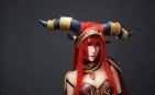 国服玩家Cosplay:性感红龙女王