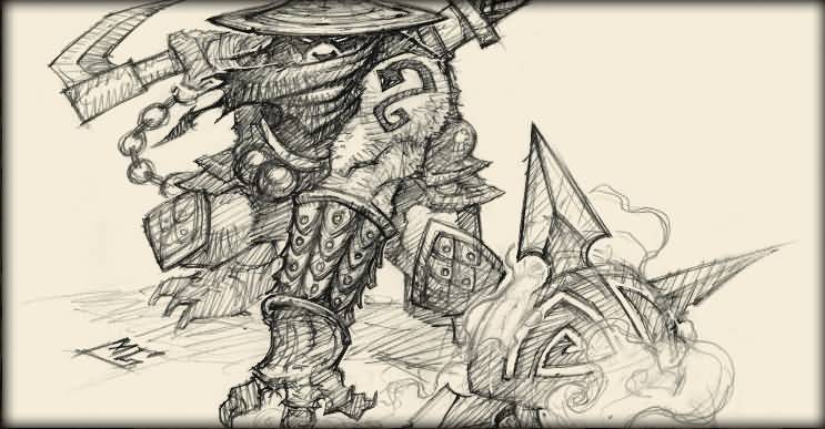 玩家手绘素描WOW图片