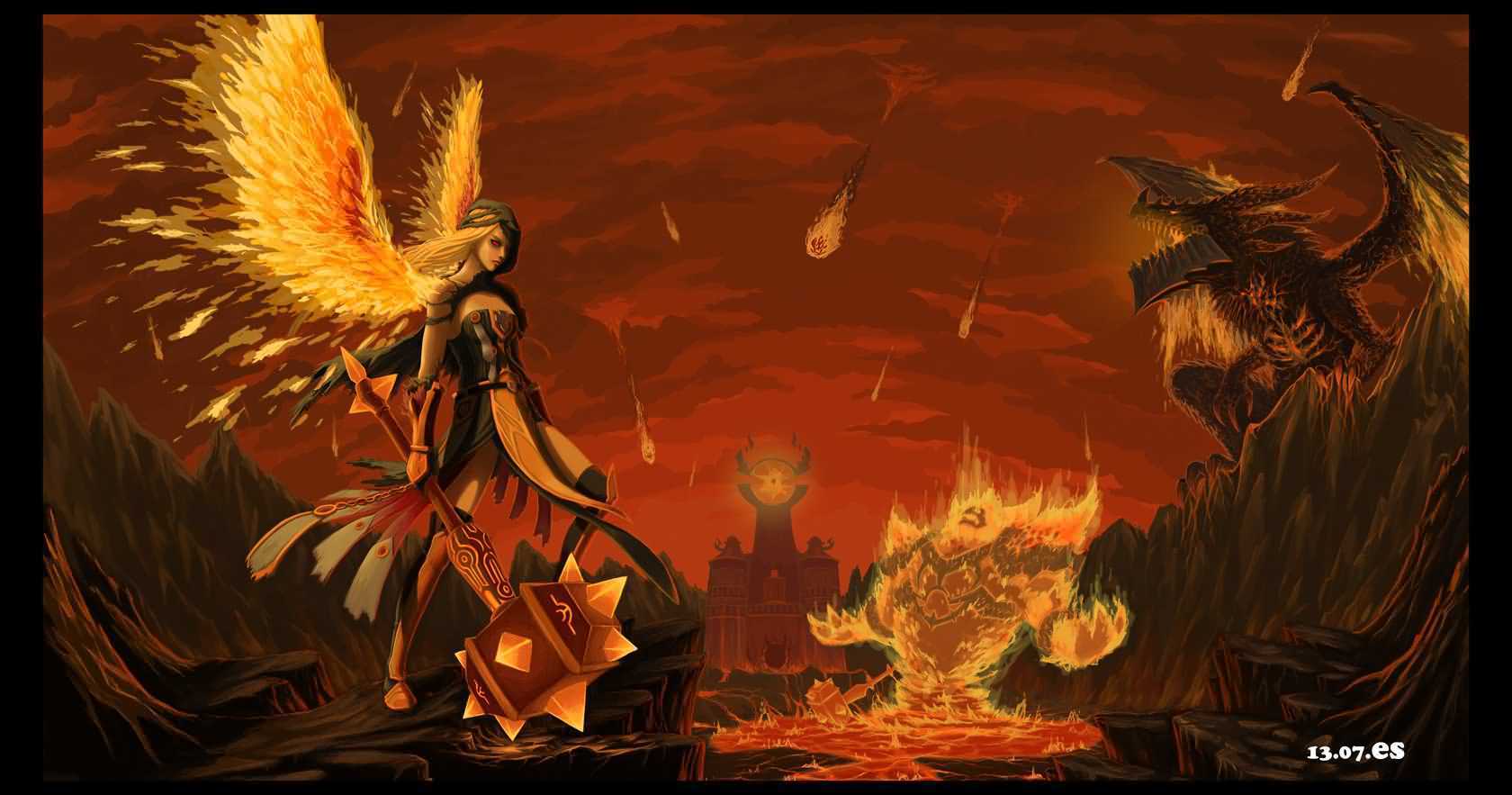 魔兽绘画：《落下的炽炎》