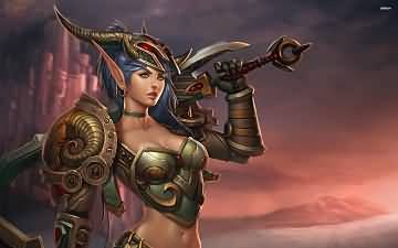 魔兽世界高清壁纸《性感的美女战士》