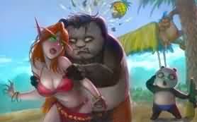 熊猫人父子绘画连载：《海边嬉戏一定要讲文明！》