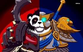 魔兽壁纸:《拼合的熊猫脸谱》