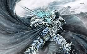魔兽壁纸:《冰雪中战斗的阿尔萨斯》