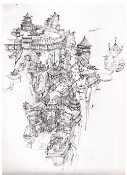 钢笔魔兽手绘之熊猫人场景