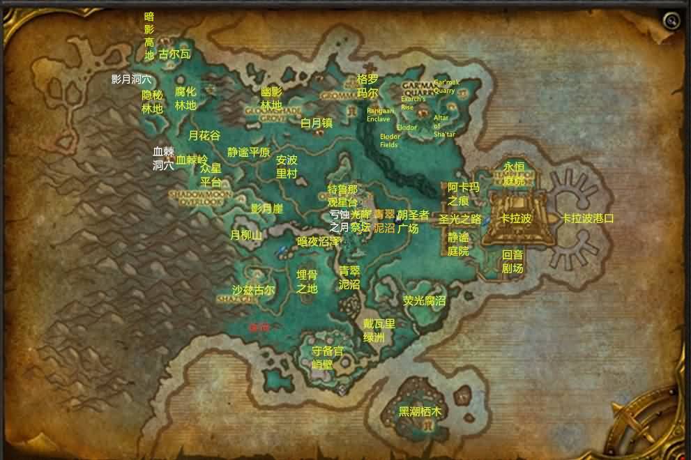 魔兽6.0：影月谷地图汉化版与地形风景图预览