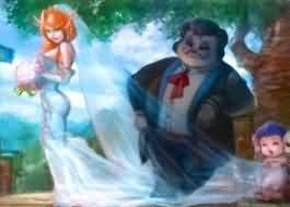熊猫人父子绘画：《熊爸爸与血精灵蒂娜的婚礼》
