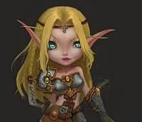 魔兽绘画：一张歪脖妹子骑士Q版