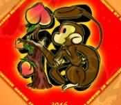 洞窟玩家画作：金猴送福