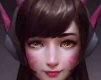 [守望先锋]D.va同人,忘记画右眼的眼睫毛了