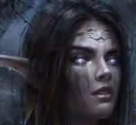 福利向魔兽画作 藏身密林中的暗夜女精灵